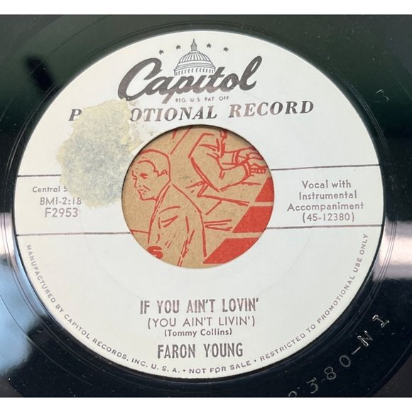 Faron Young If That's the Fashion / If You Ain't Lovin 45 Country Promo Capitol - Picture 2 of 4